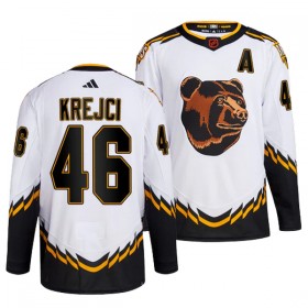 Män Ishockey Boston Bruins tröja David Krejci 46 Adidas 2022-23 Vit Reverse Retro 2.0 Authentic